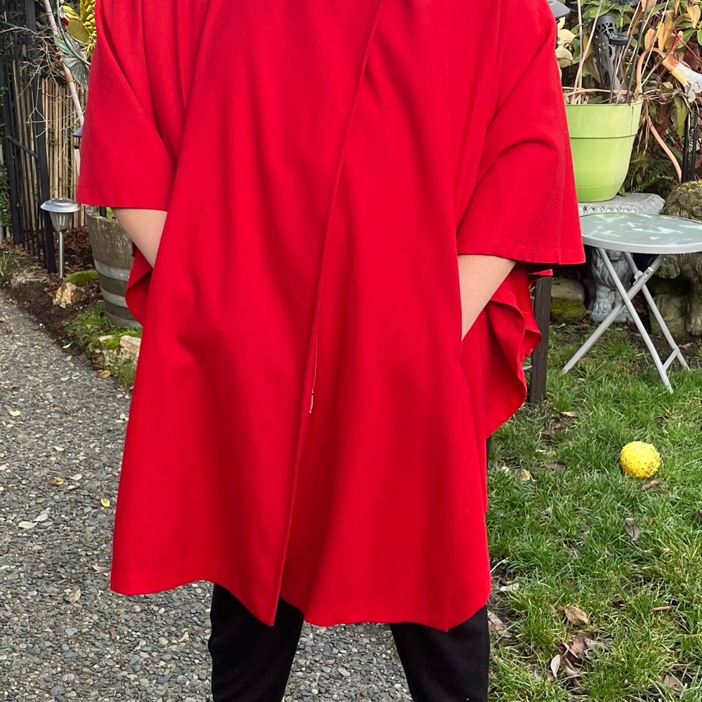 Woman’s red vintage Marino wool cape